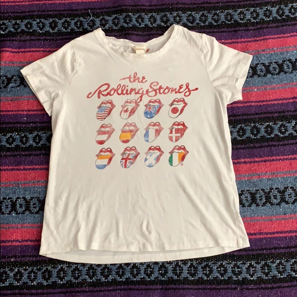 Rolling stone white fitted tee